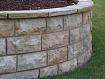 Stonework: Walls - Curved block wall planter